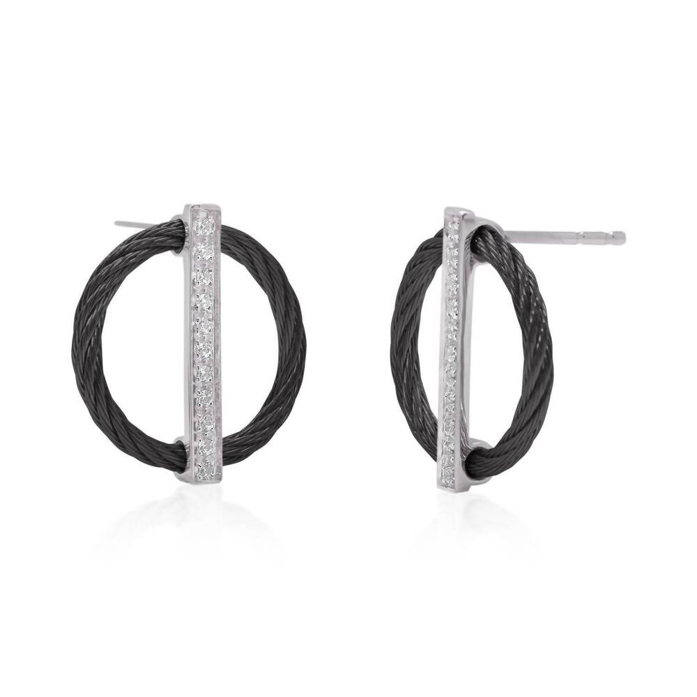 NEW ALOR women's full circle earrings in black